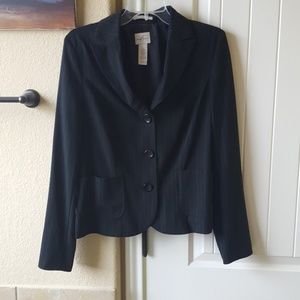 Black pinstripe blazer